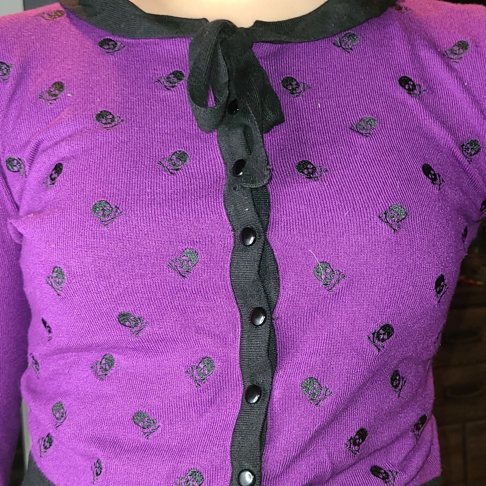 Purple skull cardigan